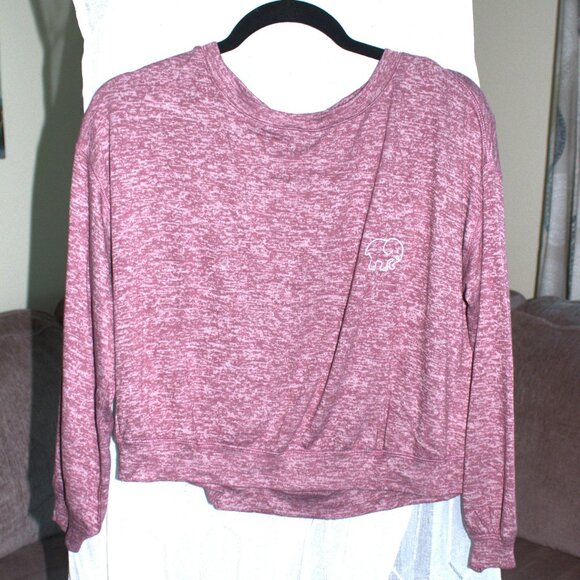 Ivory Ella Cropped Crewneck | Purple & Gray Sweat Shirt - Picture 1 of 5